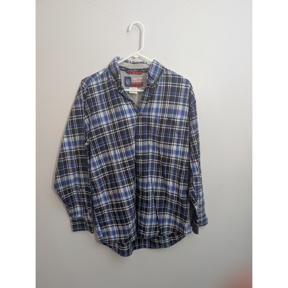 Wrangler Other - Wrangler George Strait Cowboy Cut Button Up Shirt Medium Long Sleeve Plaid Blue